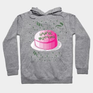 Birthday quotes happee birthdae pink and green frosting birthday cake Hoodie